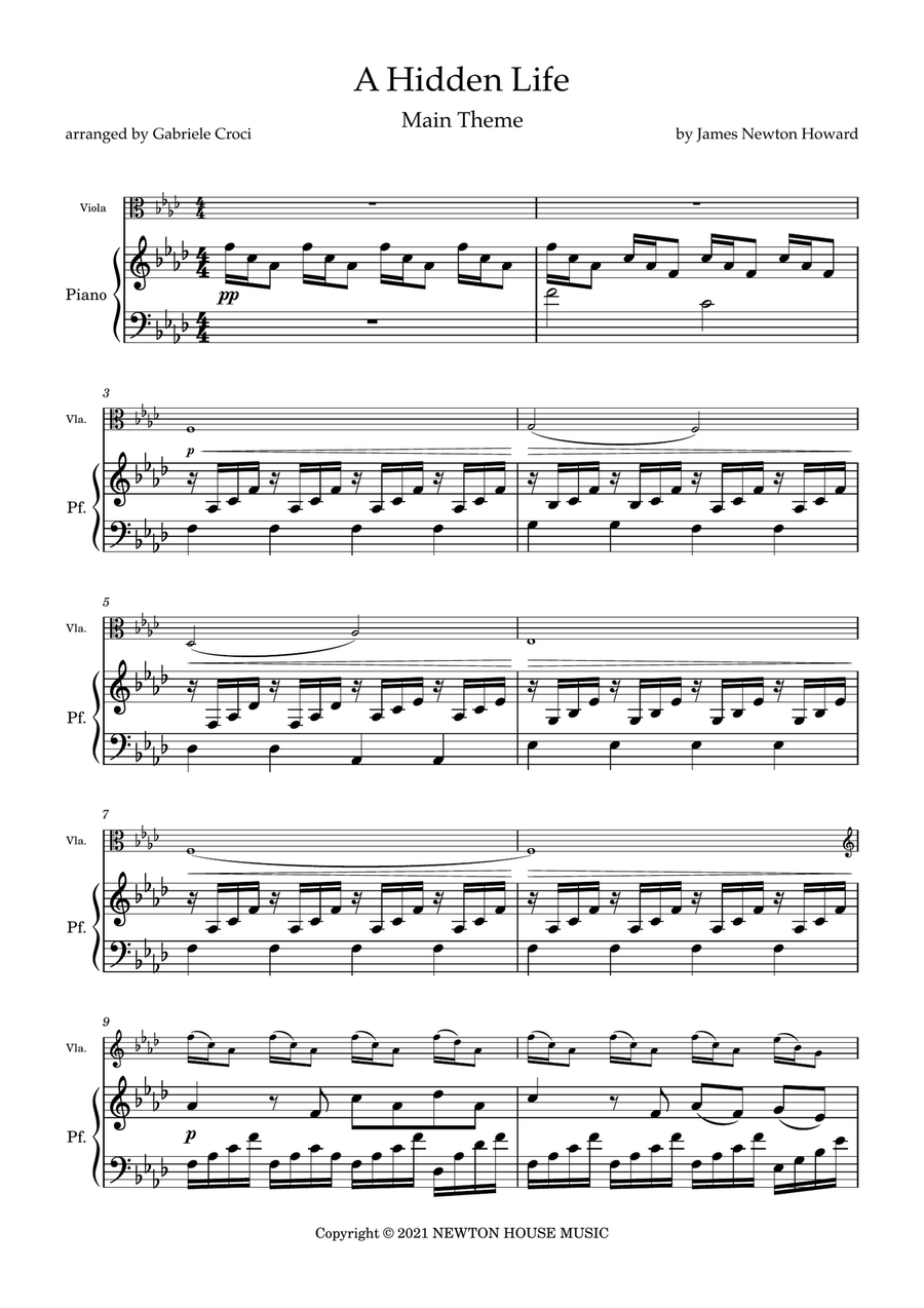 A Hidden Life Chamber Music scores gallery preview page 1