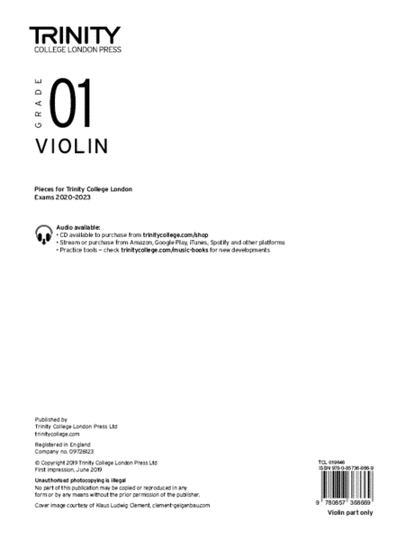 Violin Exam Pieces 2020-2023: Grade 1 (part only)