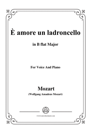 Book cover for Mozart-È amore un ladroncello,from 'Cosi fan tutte',in B flat Major,for Voice and Piano
