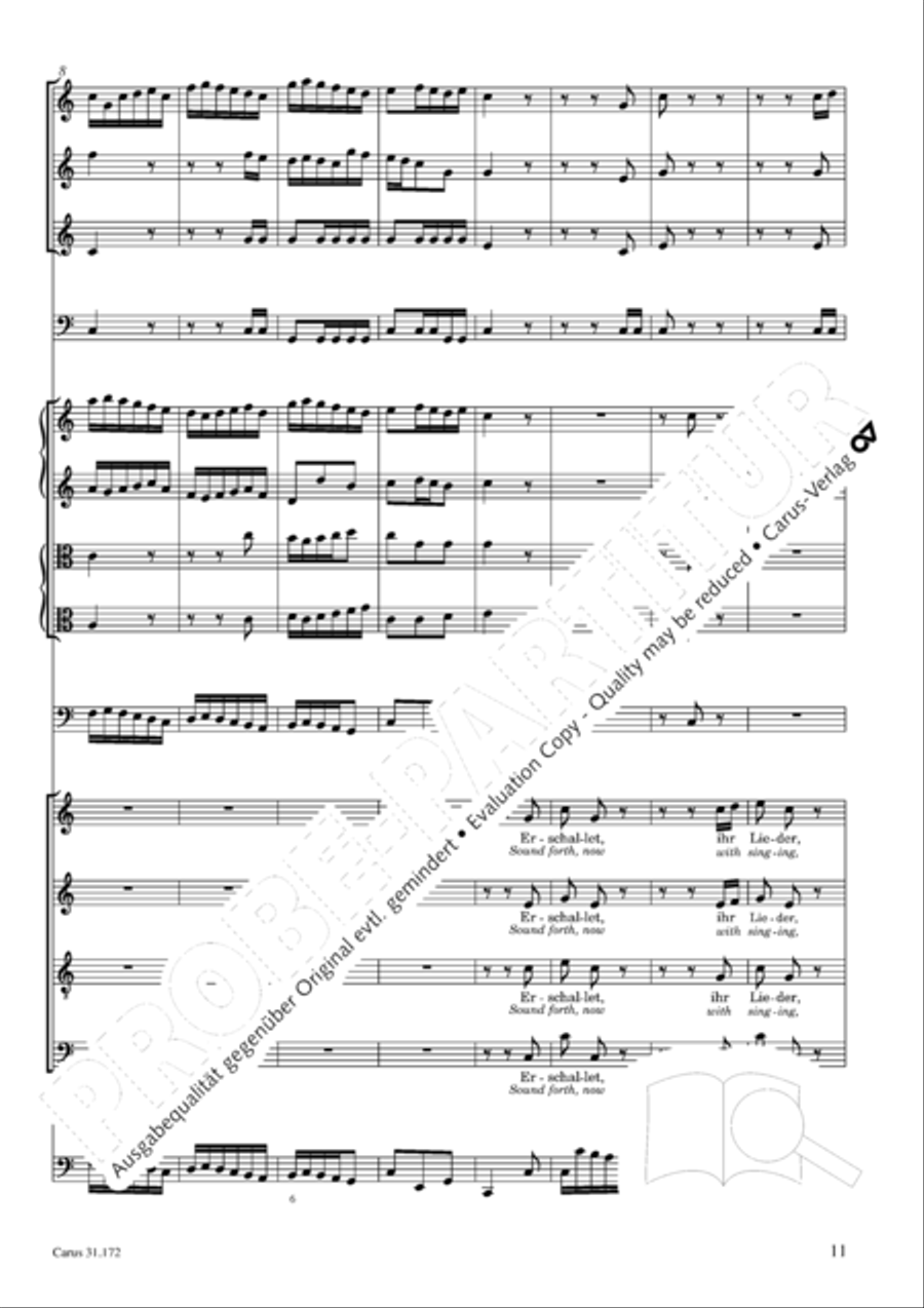 Sound forth, now with singing (Erschallet, ihr Lieder) 4-Part scores gallery preview page 10