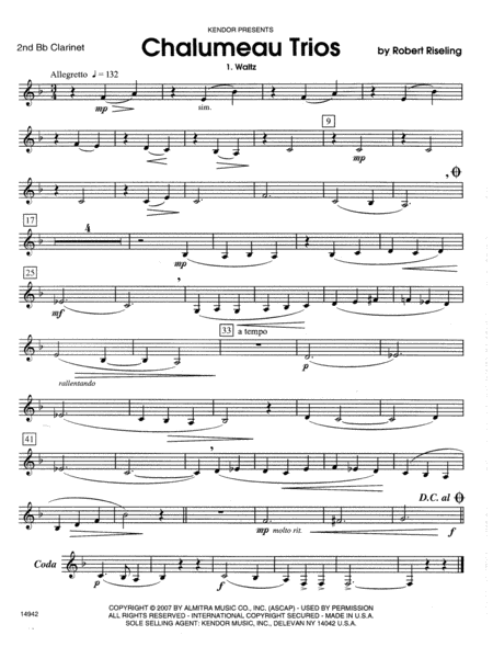 Chalumeau Trios - 2nd Bb Clarinet