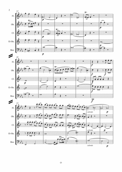 Mozart: Serenade No.12 in C minor "Nachtmusik" K388 Mvt.I - wind quintet image number null