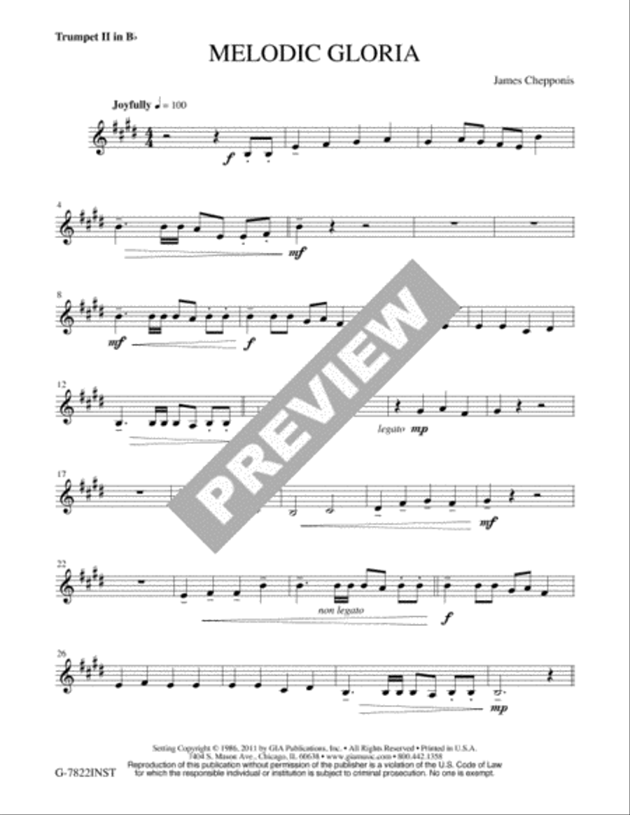 Melodic Gloria - Instrument edition Trombone scores gallery preview page 3