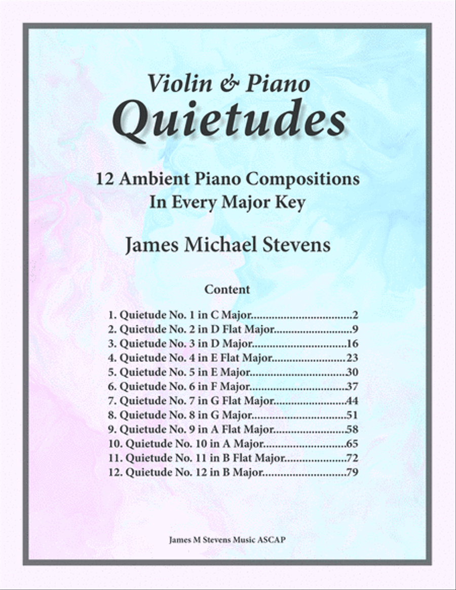Quietudes, Nos. 1-12 - Violin & Piano Violin Solo scores gallery preview page 1
