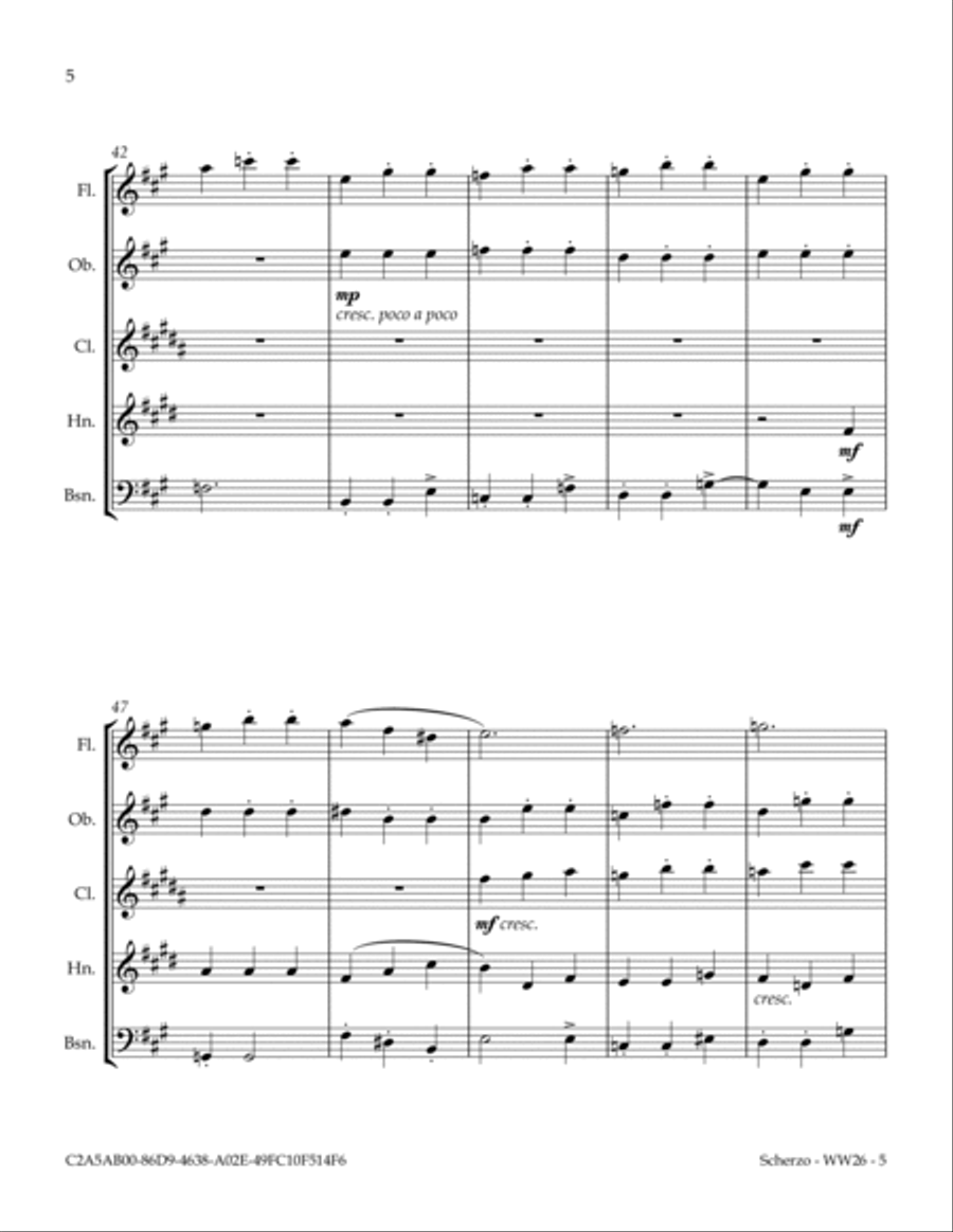 Scherzo for Woodwind Quintet Woodwind Quintet scores gallery preview page 6