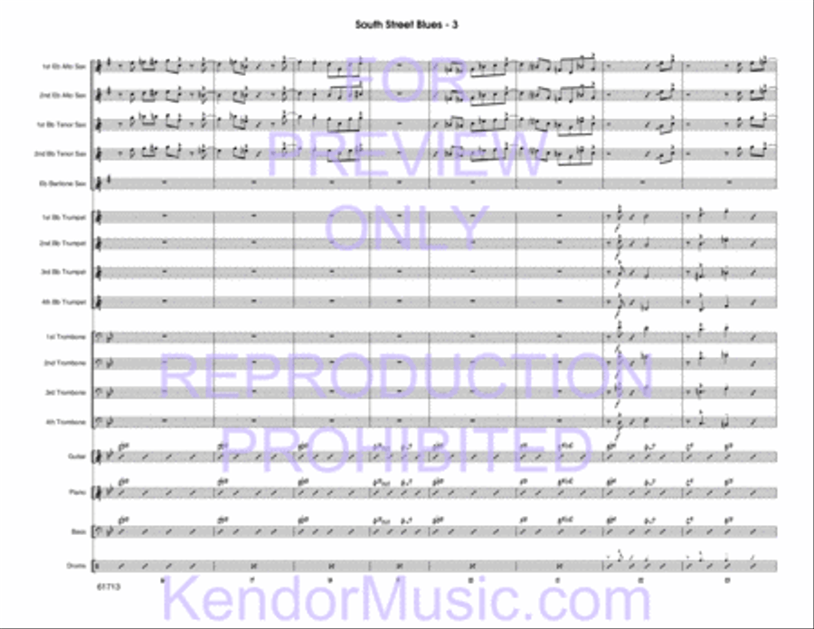 South Street Blues (Full Score) Jazz Ensemble scores gallery preview page 4
