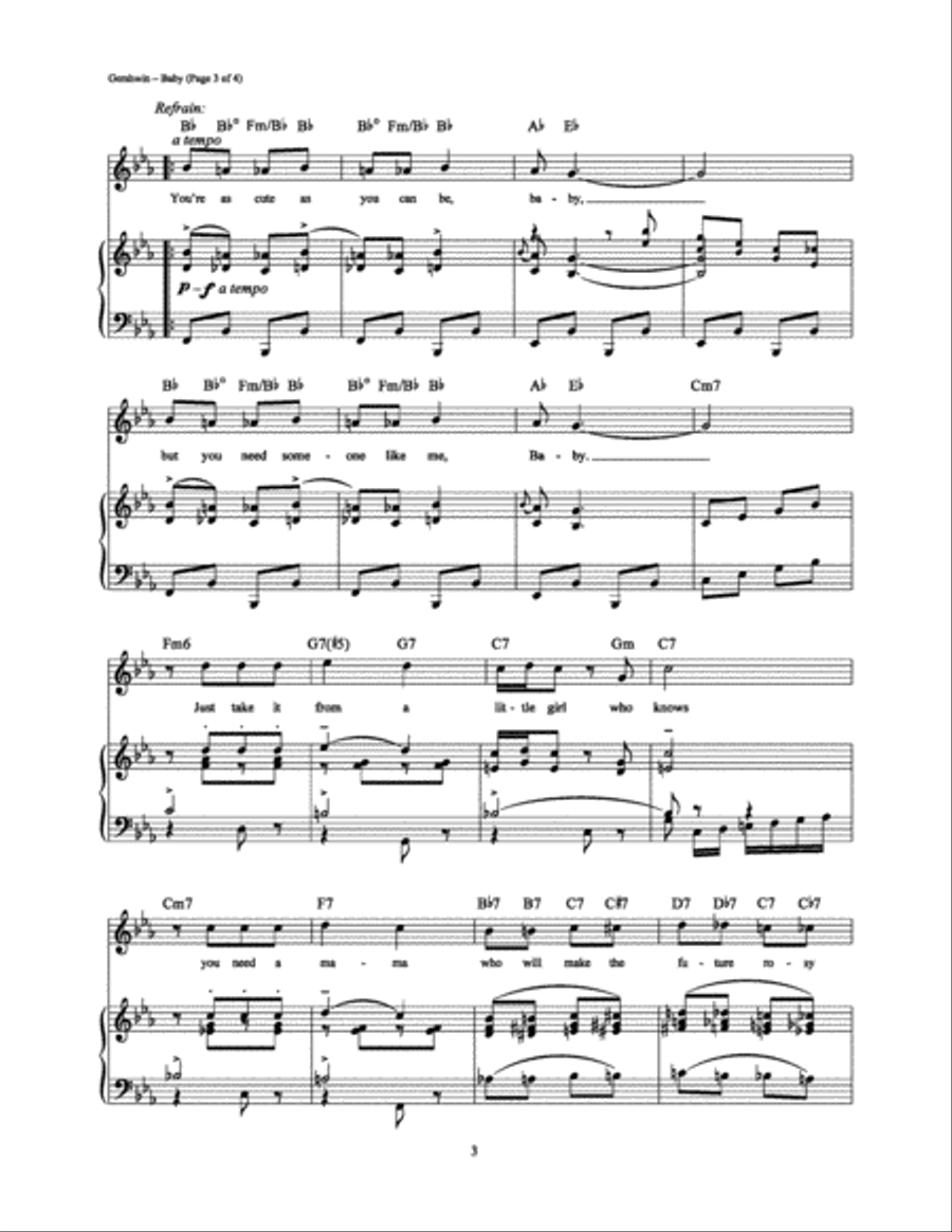 BABY BABY Piano, Vocal, Guitar scores gallery preview page 3