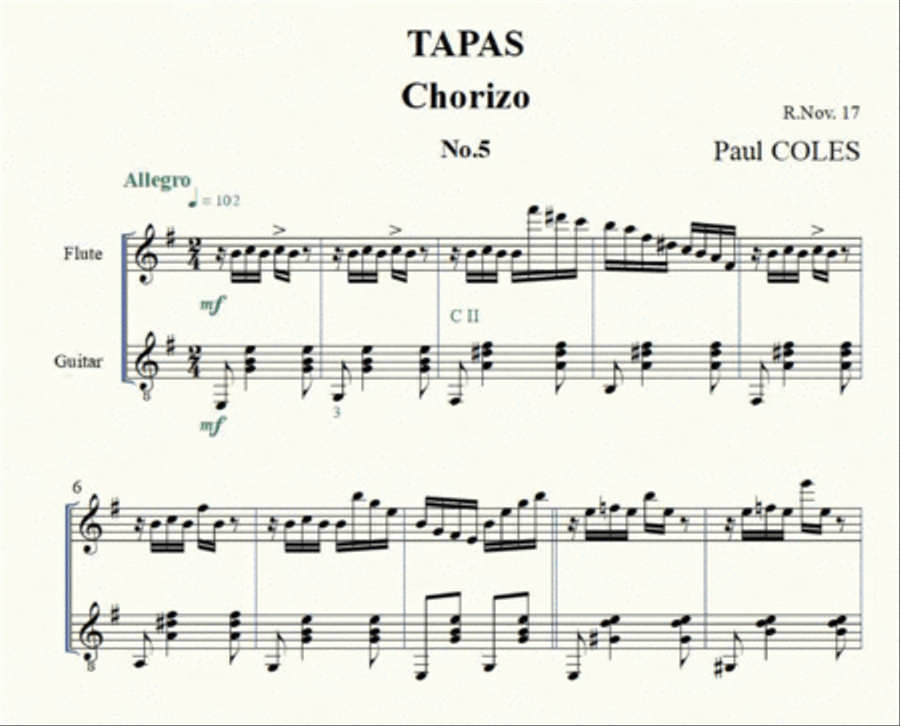 CHORIZO Flute scores gallery preview page 3