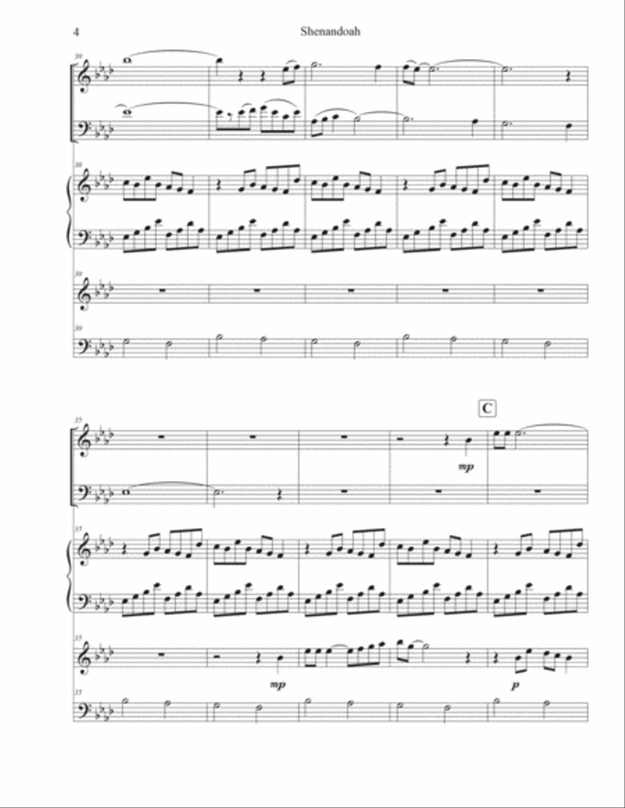 Shenandoah (for mixed chamber ensemble) Chamber Music scores gallery preview page 4