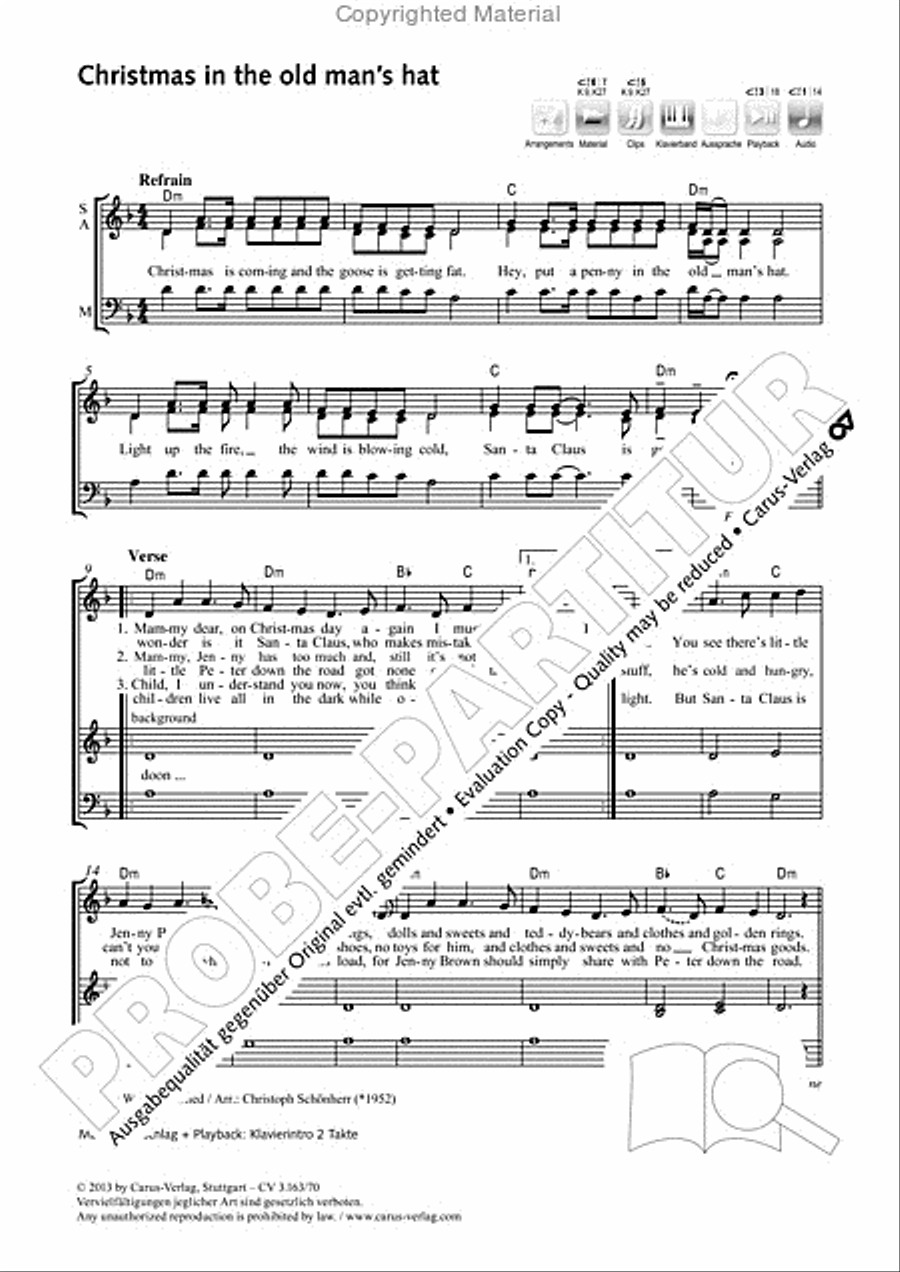 Christmas in the old man's hat 3-Part scores gallery preview page 2