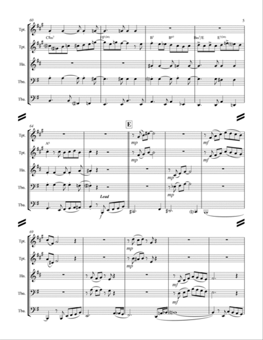 The Shadow Of Your Smile Brass Ensemble scores gallery preview page 6