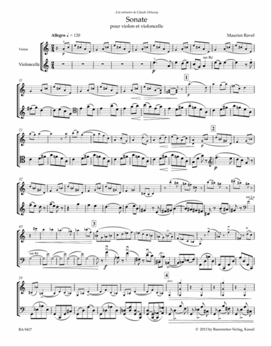 Sonata in Four Parts for Violin and Violoncello 4-Part scores gallery preview page 2