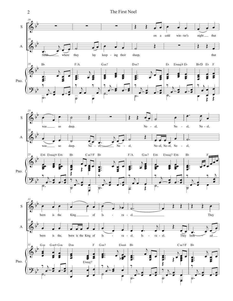 The First Noel (Duet for Soprano and Alto solo) Alto Voice scores gallery preview page 2