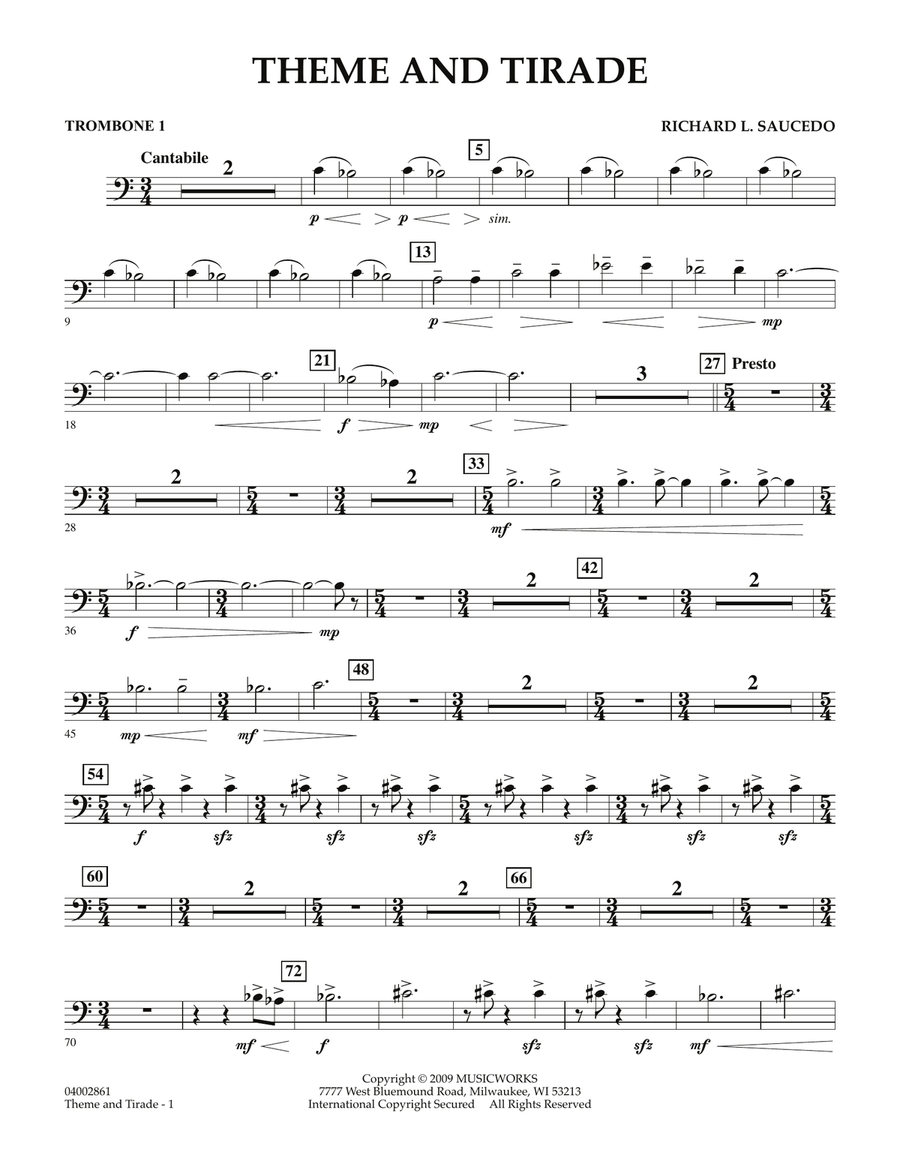 Theme and Tirade - Trombone 1