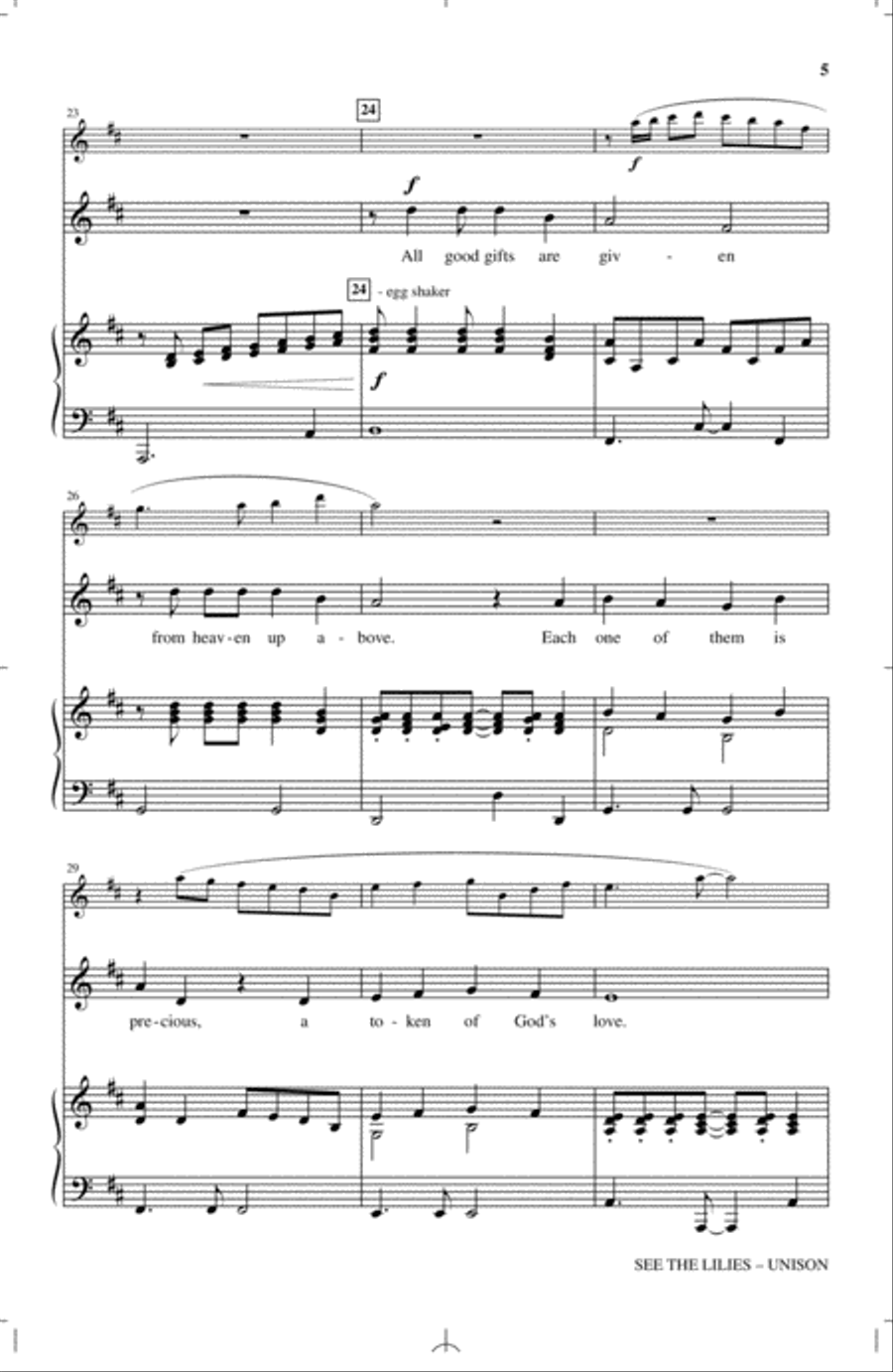 See The Lilies Unison Choir scores gallery preview page 4