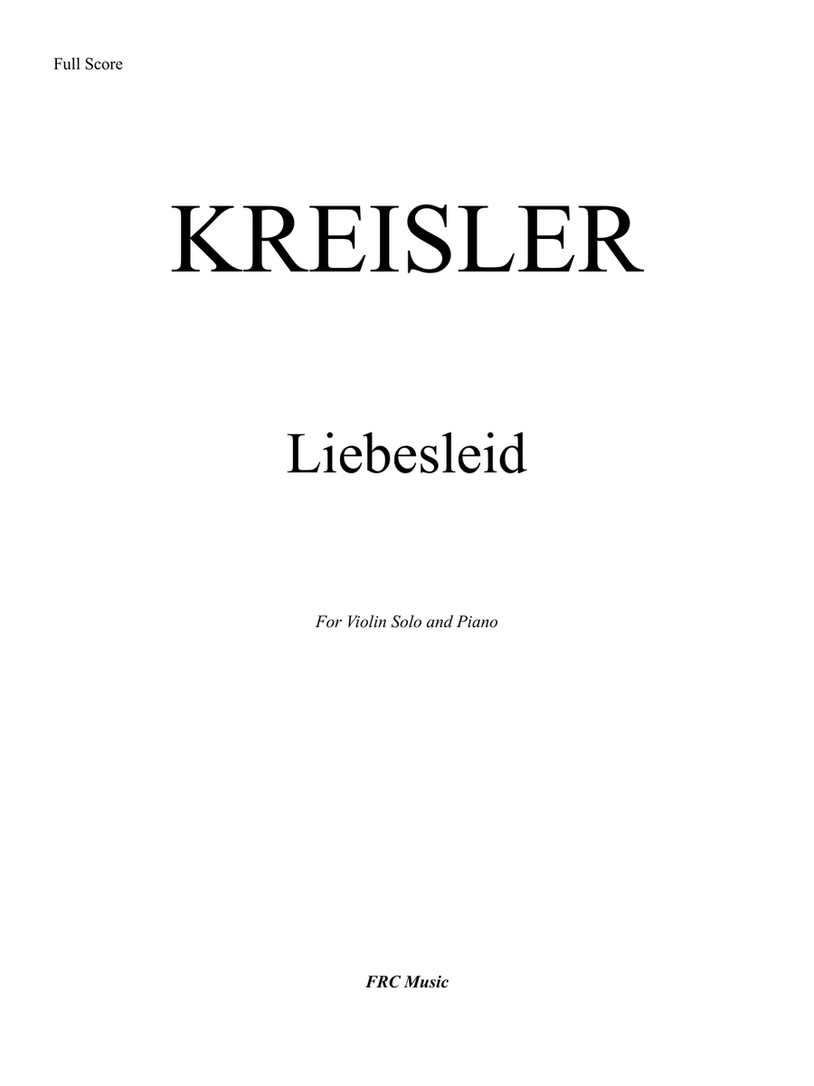 Liebeslied (Love's Sorrow) for Violin Solo and Piano accompaniment Violin Solo scores gallery preview page 2