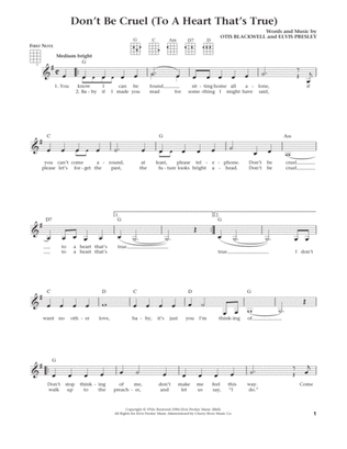 Don't Be Cruel (To A Heart That's True) (from The Daily Ukulele) (arr. Liz and Jim Beloff)