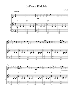 La Donna È Mobile (English horn solo and piano accompaniment)