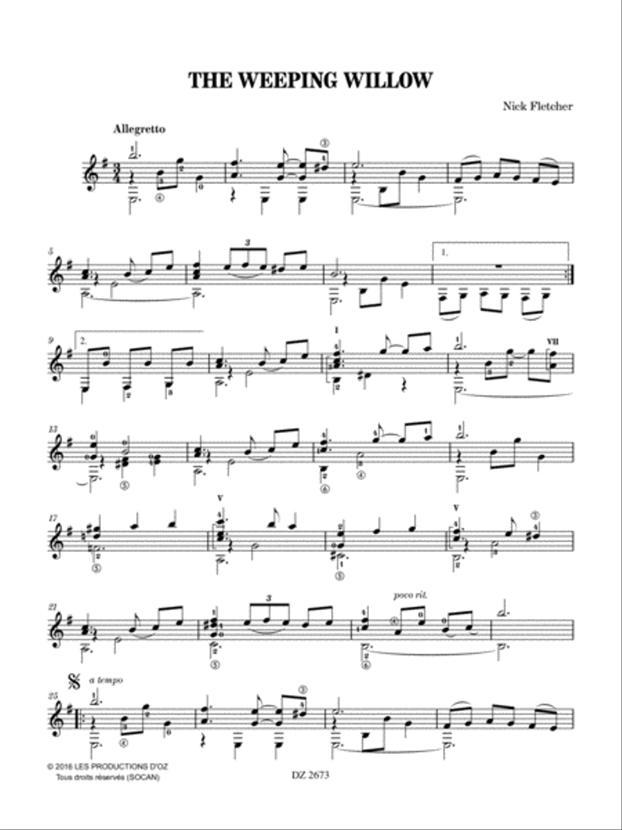 The Weeping Willow Classical Guitar scores gallery preview page 2