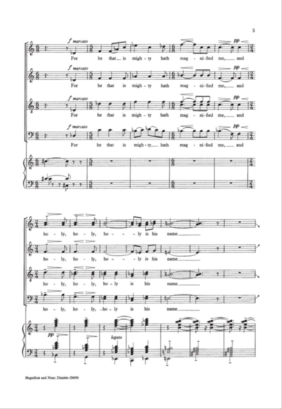 Magnificat and Nunc Dimittis 4-Part scores gallery preview page 5