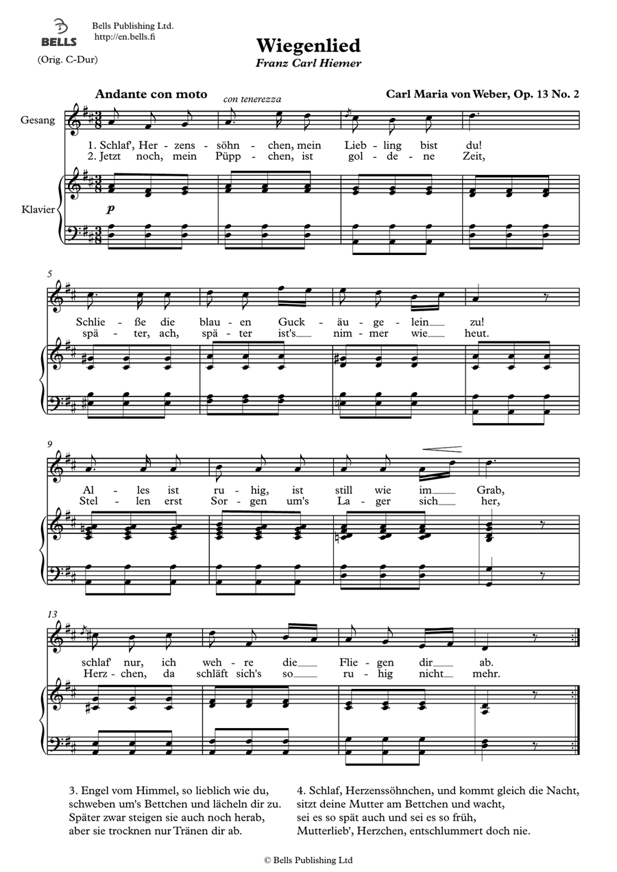 Wiegenlied, Op. 13 No. 2 (D Major)