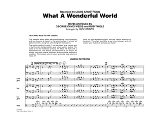 Book cover for What a Wonderful World (arr. Rick Stitzel) - Full Score