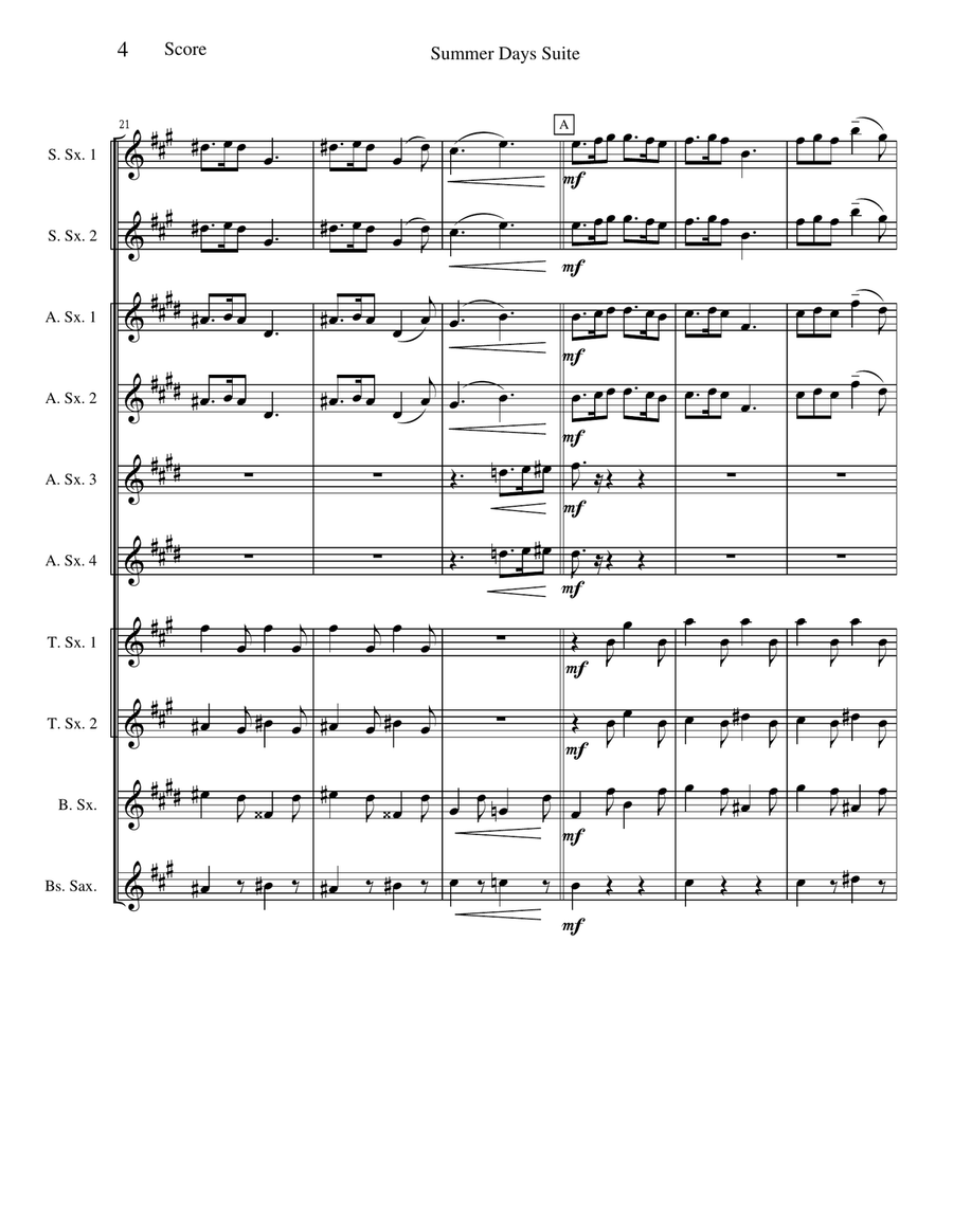 Summer Days - I. In a Country Lane Woodwind Ensemble scores gallery preview page 4