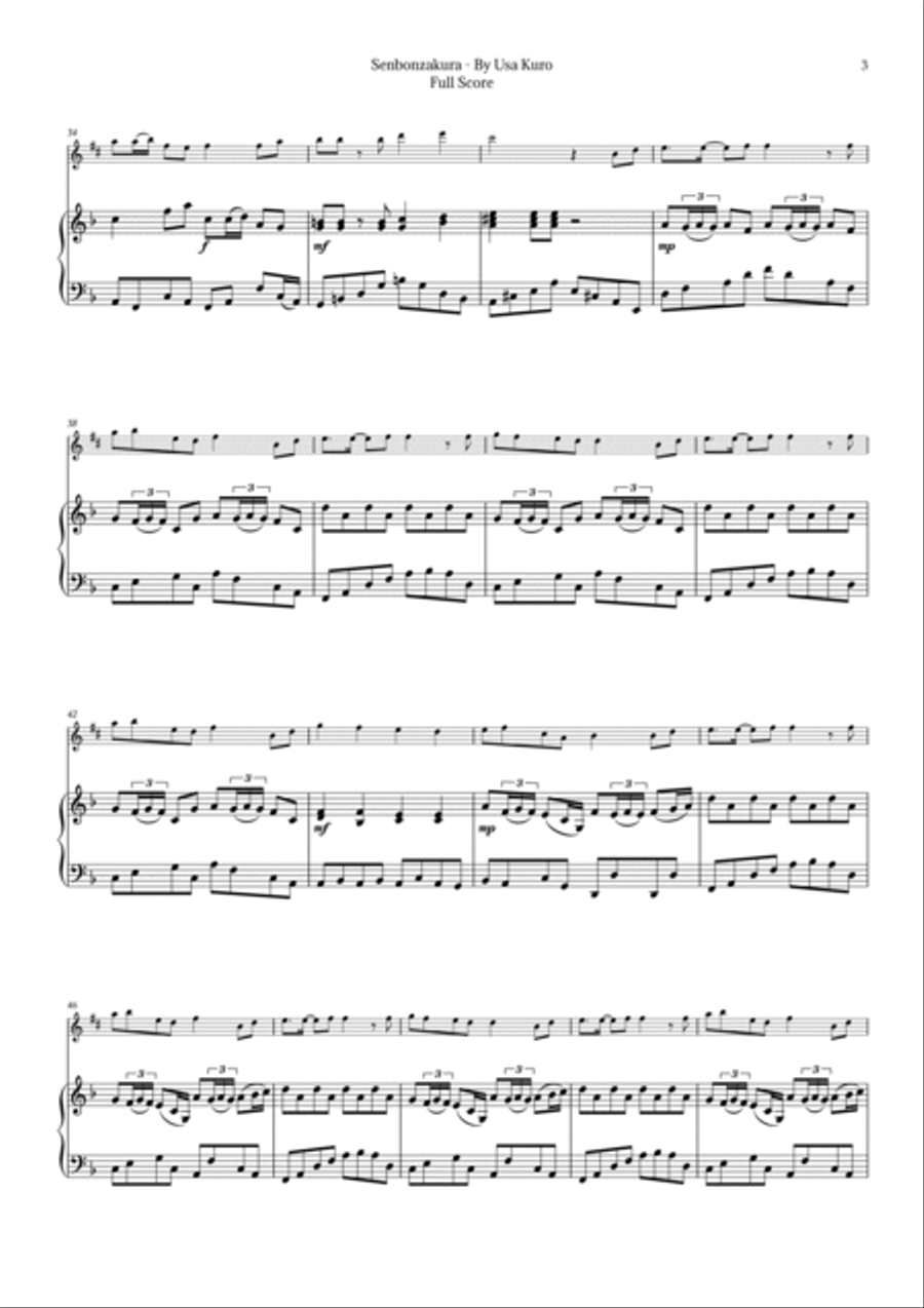 Senbonzakura Chamber Music scores gallery preview page 3