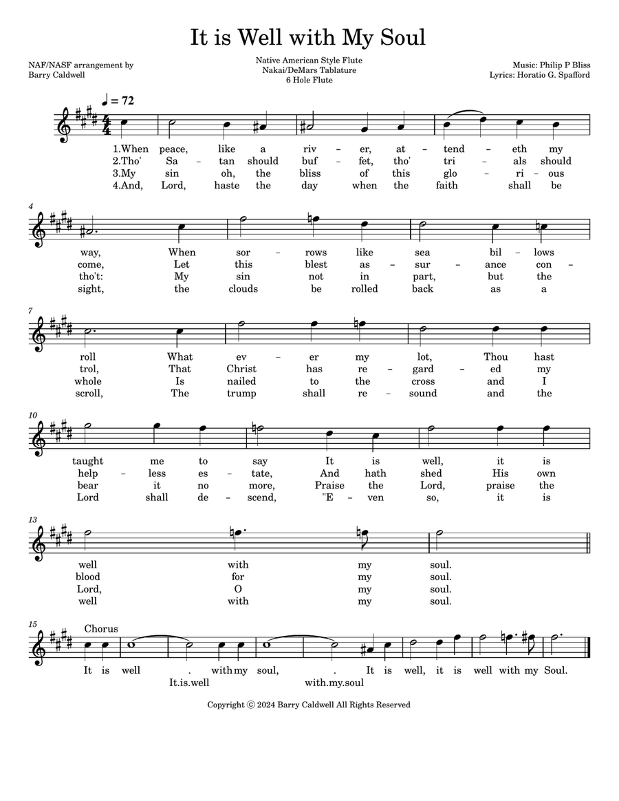 It is Well with My Soul for Native American Style Flute Flute Solo scores gallery preview page 1