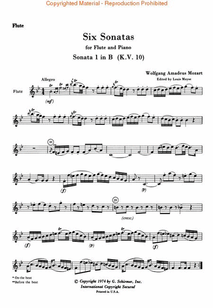Six Sonatas, KV 10-15