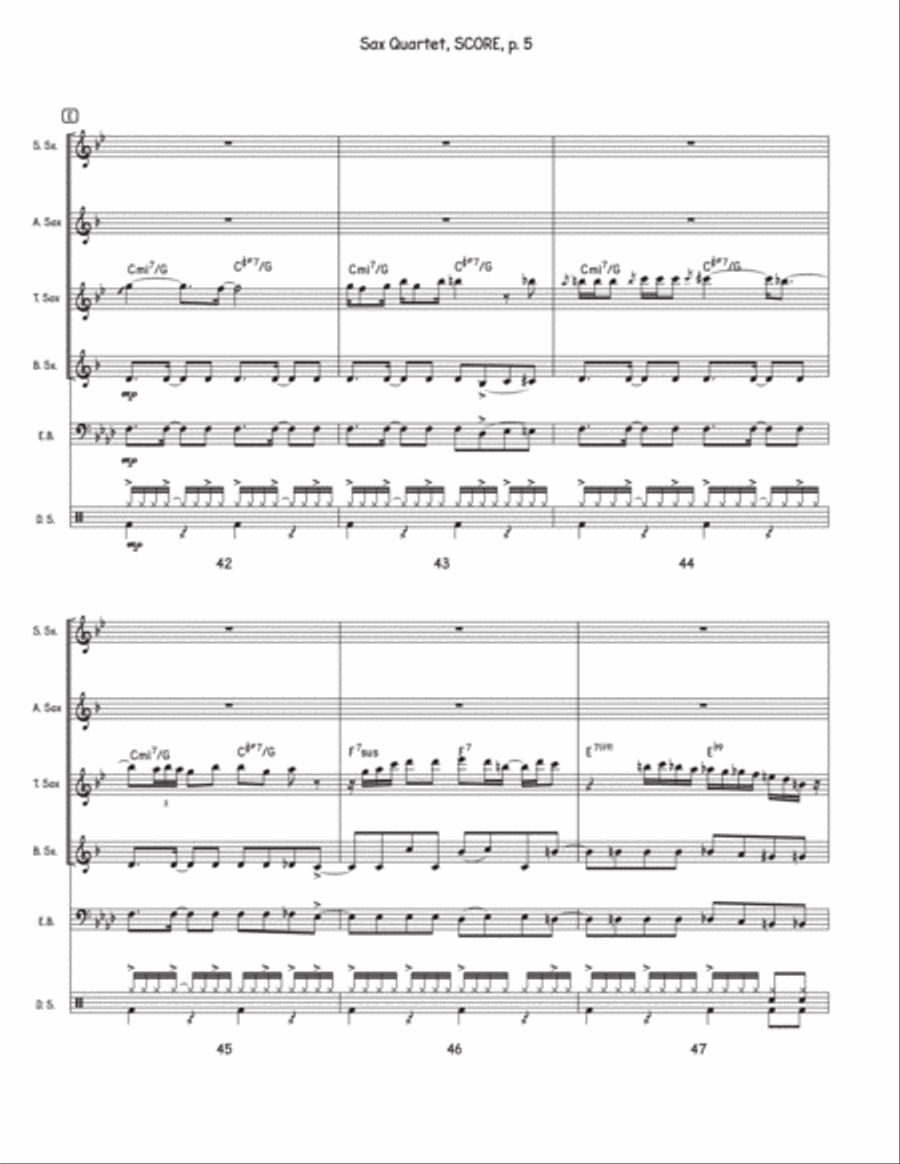 Sax Quartet Saxophone Quartet scores gallery preview page 5