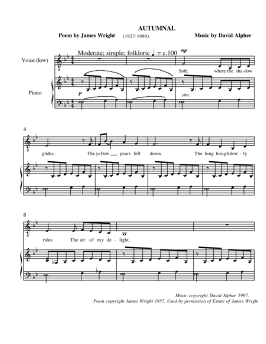 Autumnal Autumnal Voice scores gallery preview page 1
