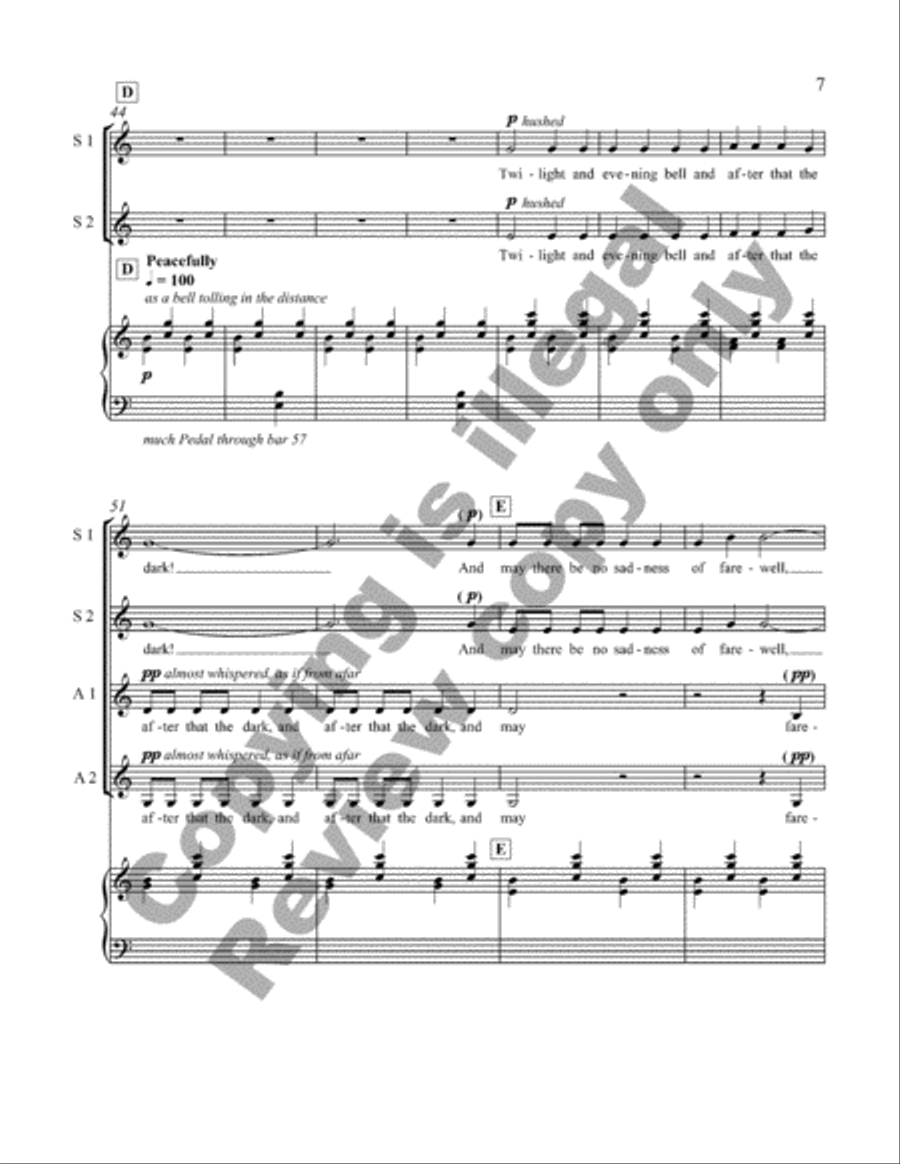 Crossing the Bar from Love Was My Lord and King! (SSAA Choral Score) image number null