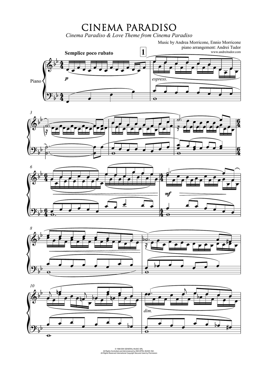 Cinema Paradiso Piano Solo scores gallery preview page 2