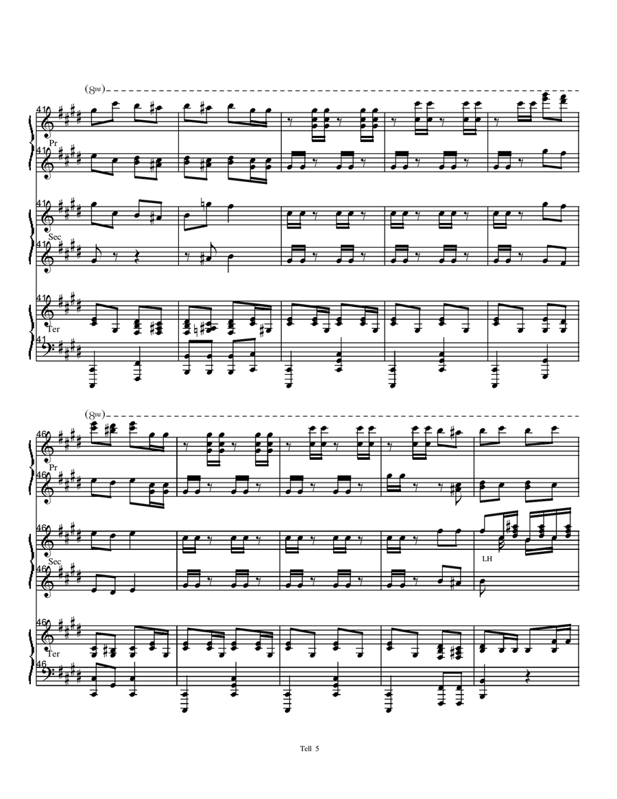 William Tell Overture Piano Trio (1 Piano 6 Hands) Piano Trio scores gallery preview page 5