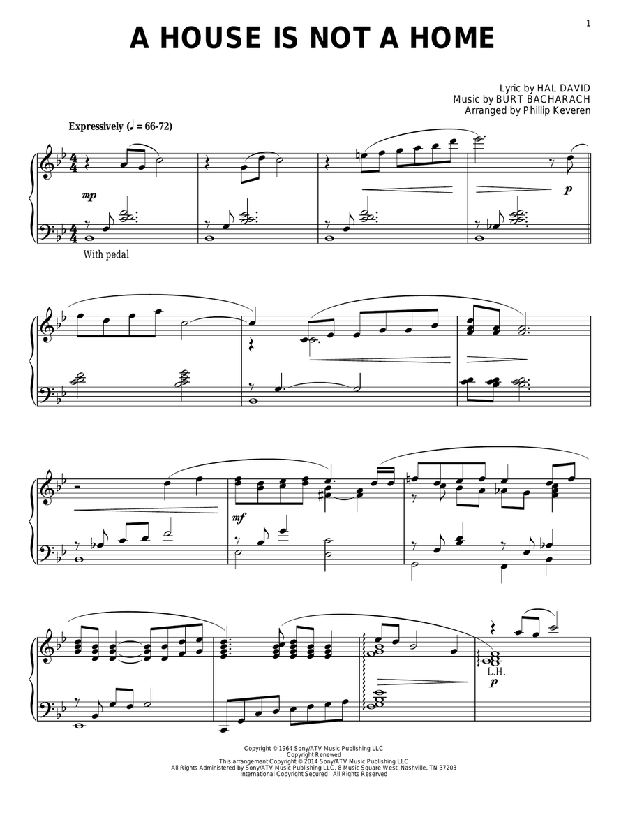 A House Is Not A Home (arr. Phillip Keveren) by Phillip Keveren Piano Solo - Digital Sheet Music
