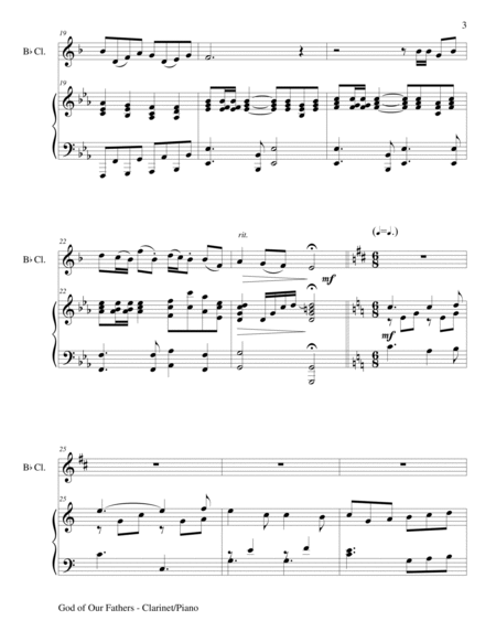 GOD OF OUR FATHERS (Duet – Bb Clarinet and Piano/Score and Parts) image number null