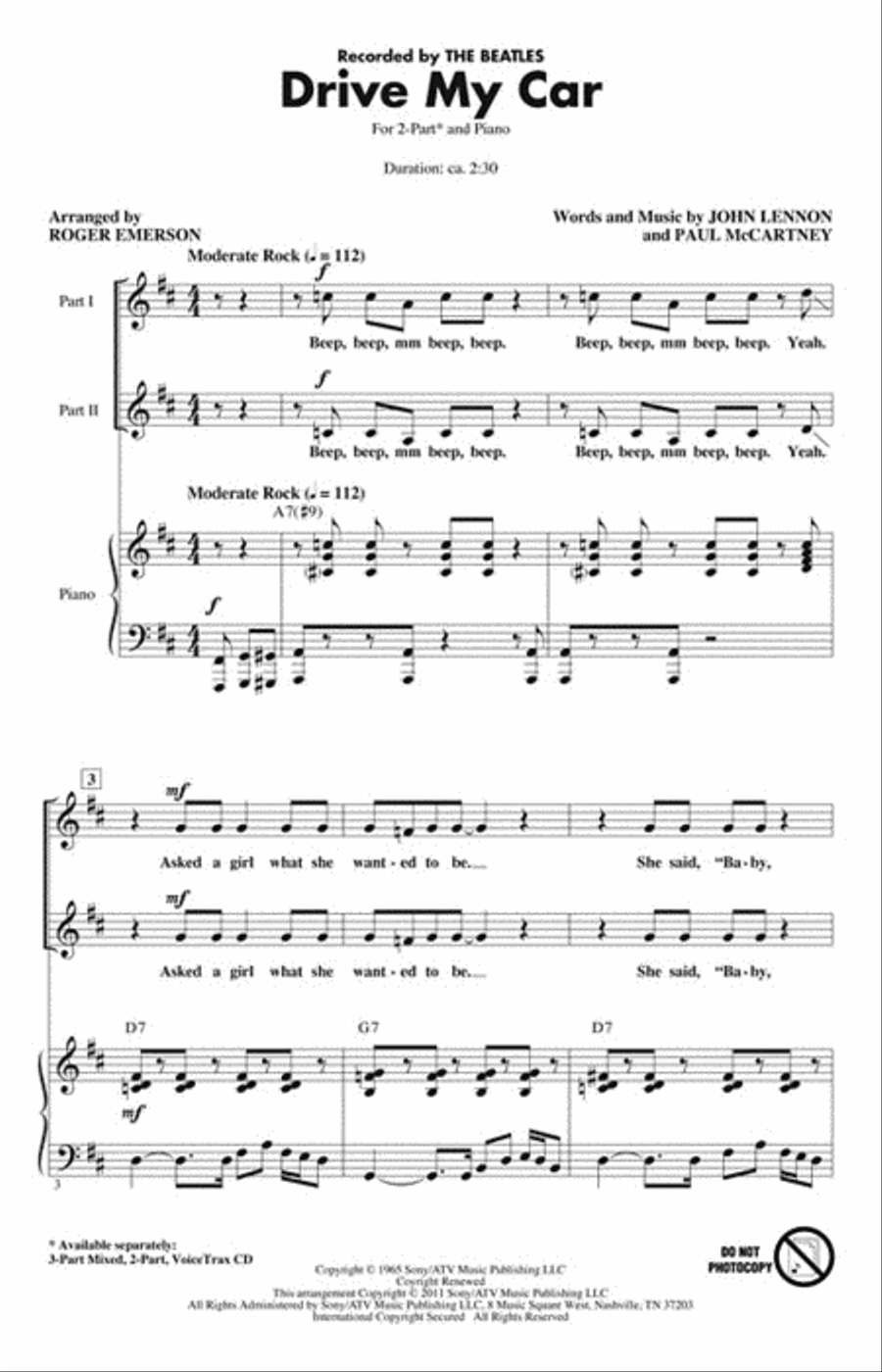 Drive My Car Drive My Car 2-Part scores gallery preview page 2