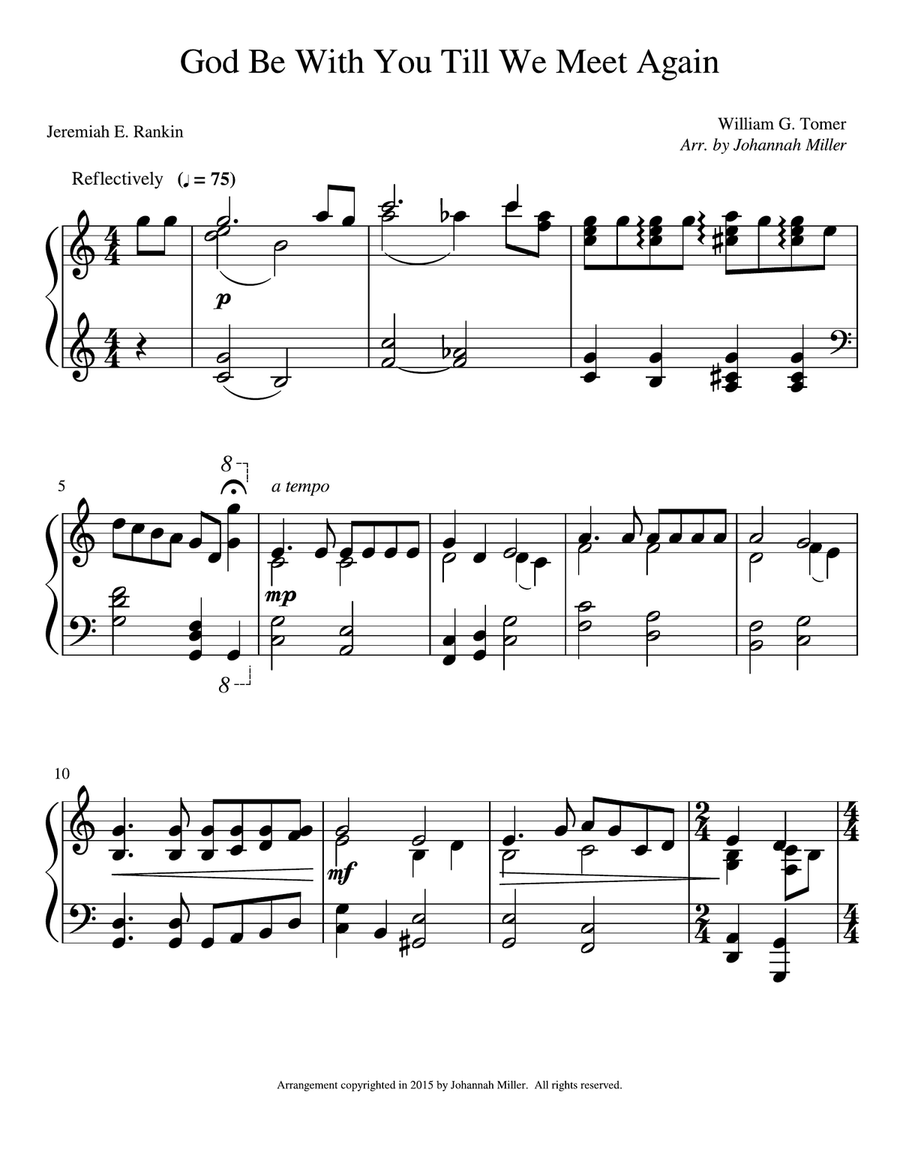 God Be With You Till We Meet Again Piano Solo scores gallery preview page 1