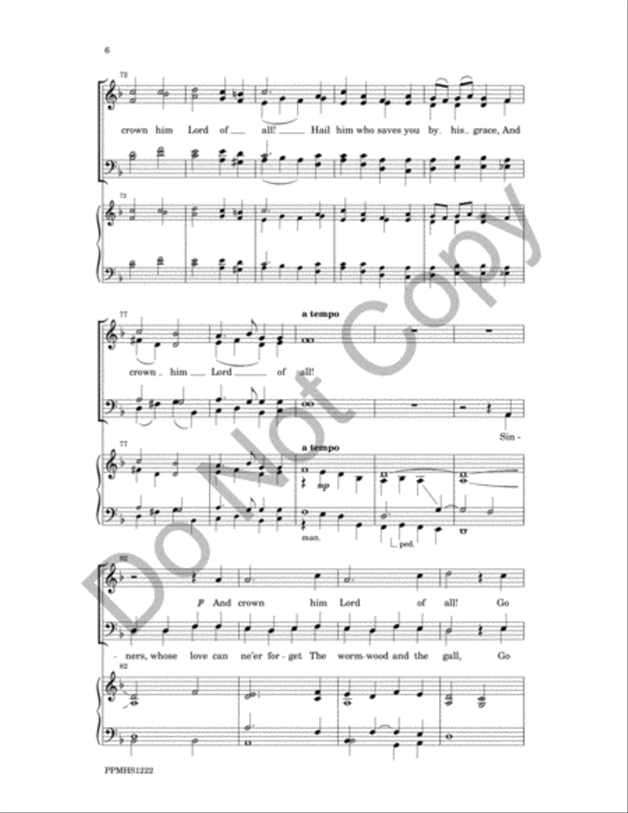 All Hail the Power of Jesus' Name 4-Part scores gallery preview page 7