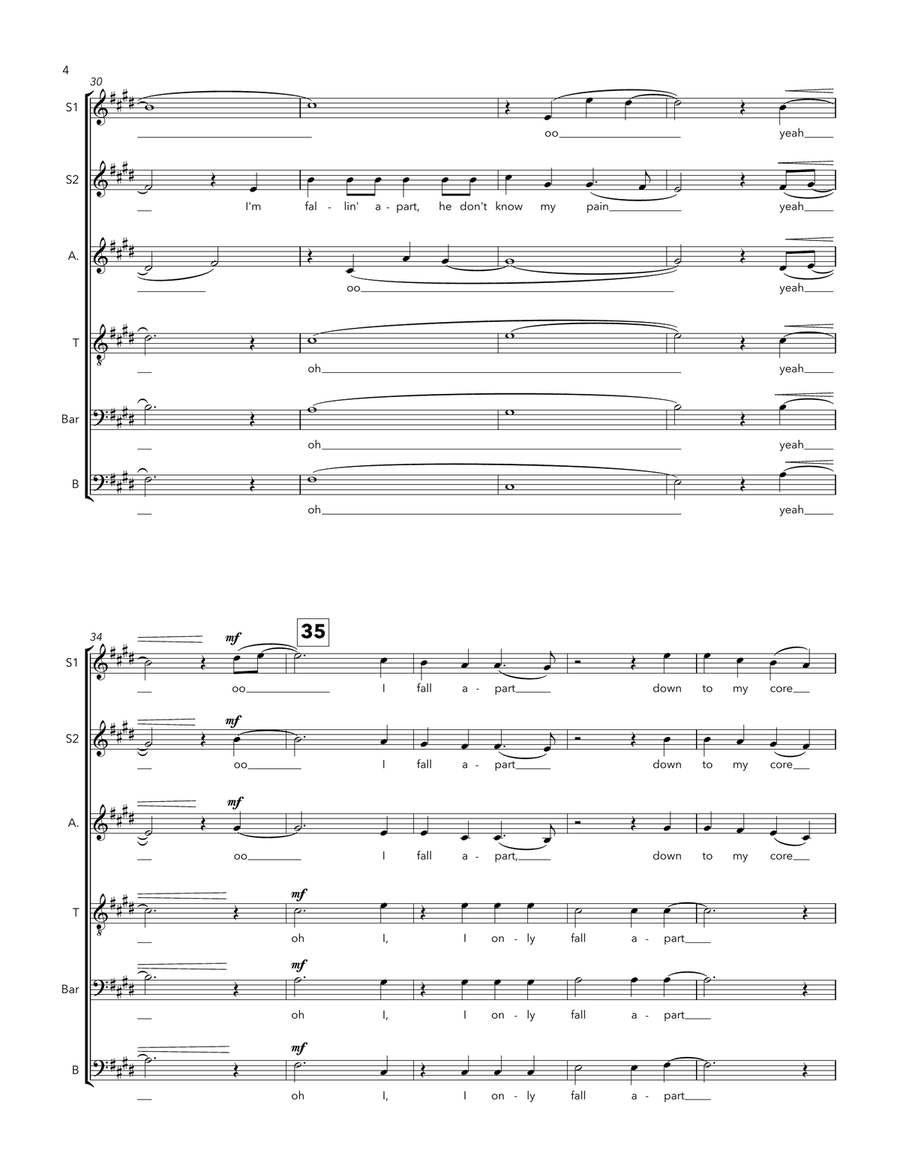 I Fall Apart A Cappella scores gallery preview page 4