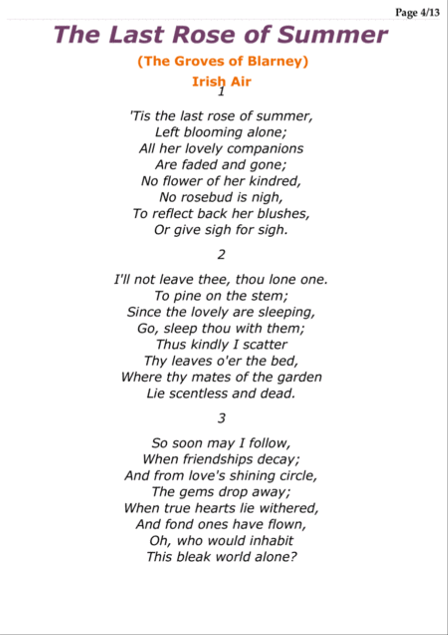 The Last Rose of Summer, Loch Lomond, Annie Laurie, Bluebells of Scotland - KlavarScore notation Voice scores gallery preview page 4