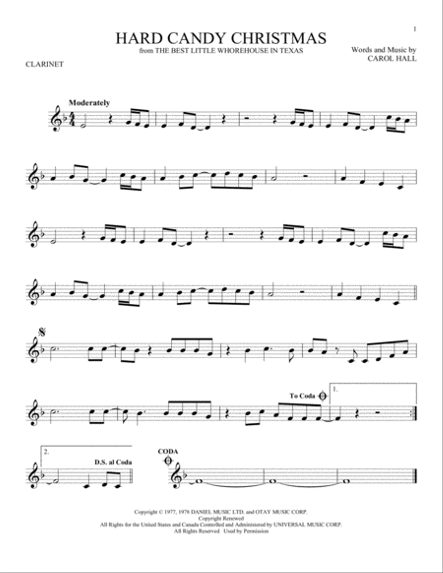 Hard Candy Christmas Clarinet Solo scores gallery preview page 1