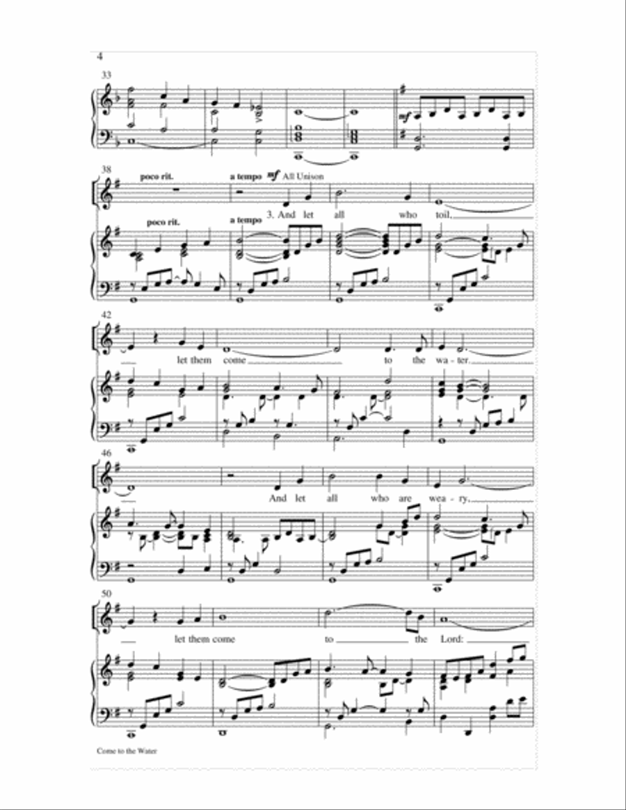 Come to the Water Choir scores gallery preview page 4