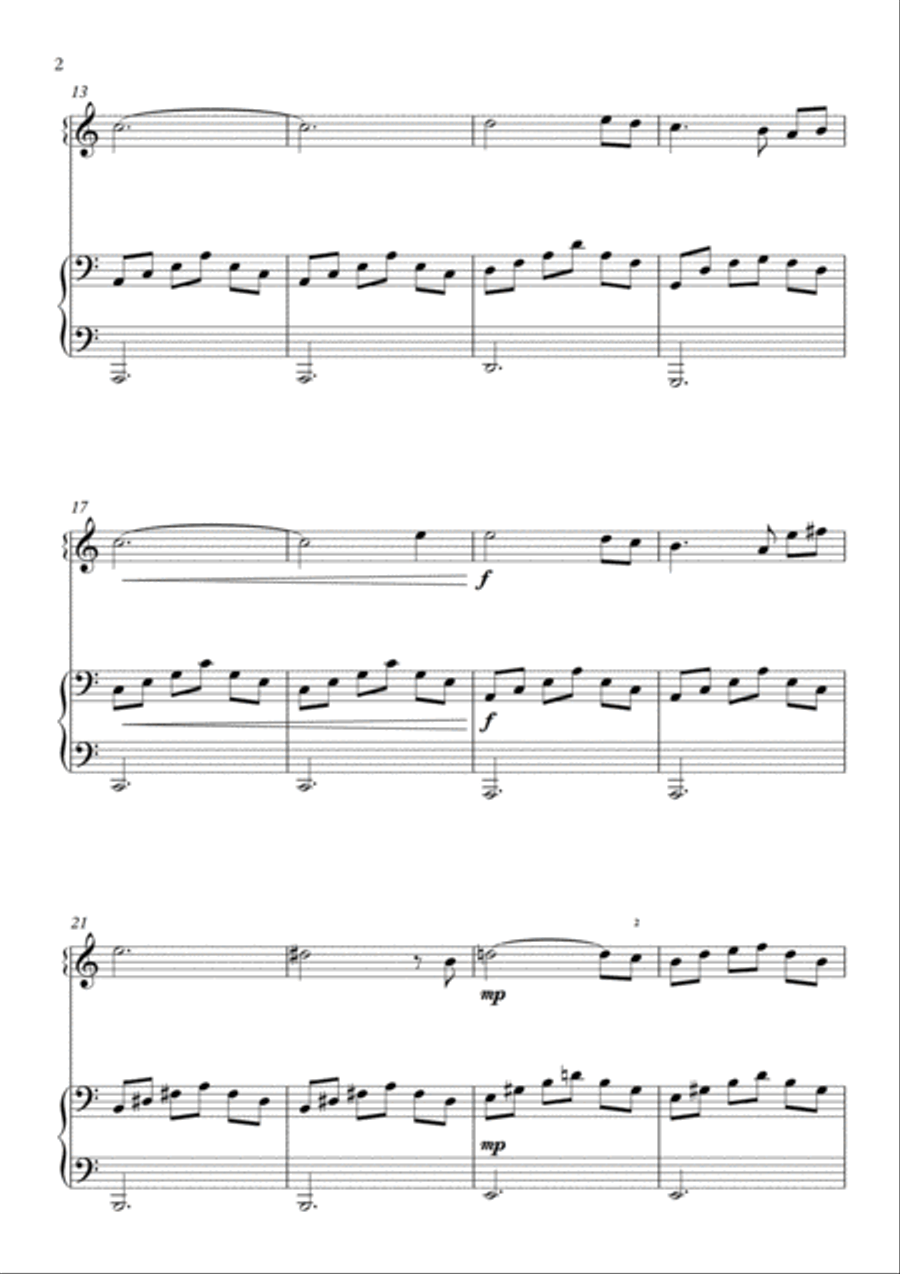 Ave Maria - Schubert for flute and piano C Major Flute Solo scores gallery preview page 3