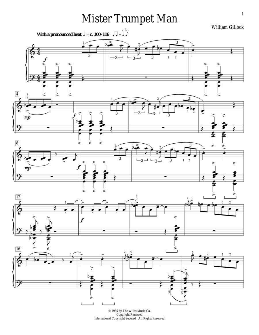 Mister Trumpet Man Trumpet scores gallery preview page 1