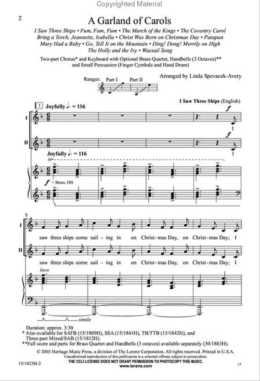 A Garland of Carols 2-Part scores gallery preview page 2