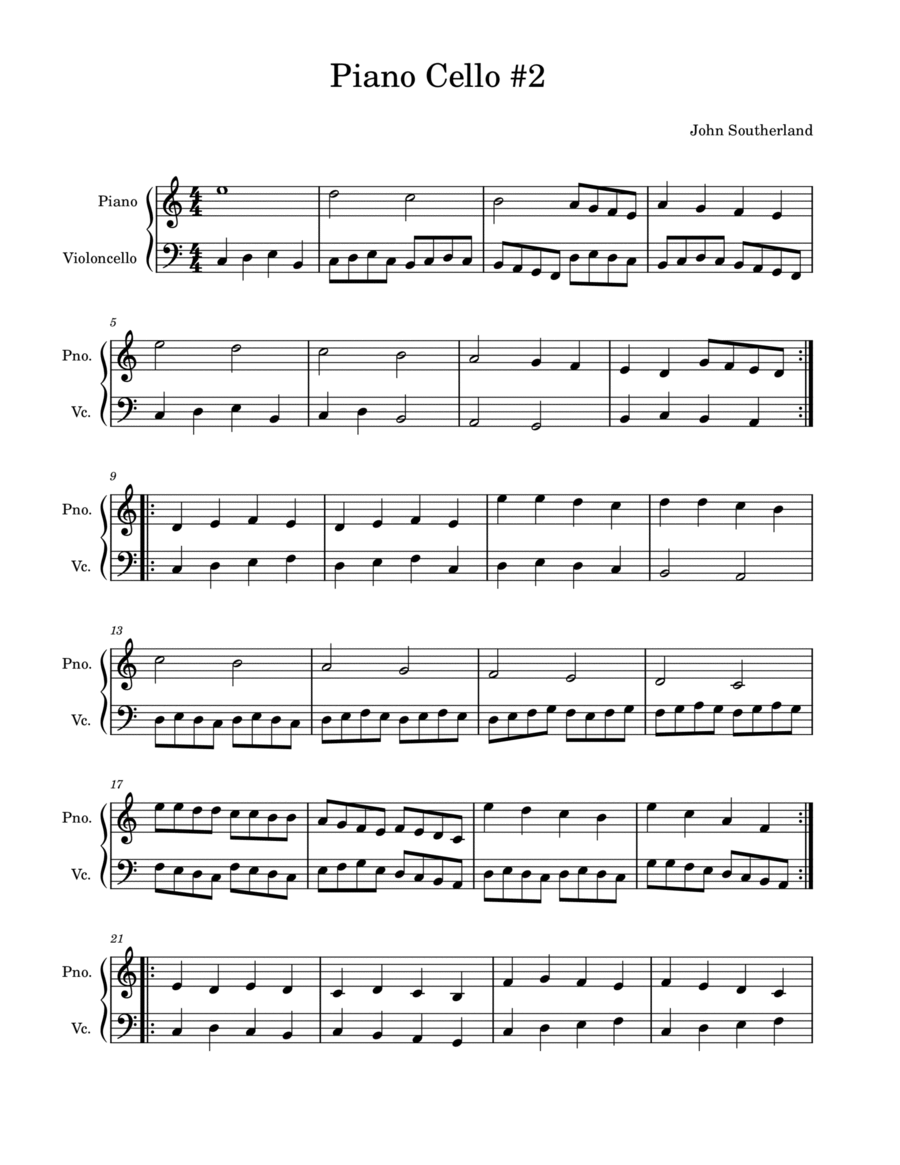 Piano Cello Musing #2 Piano scores gallery preview page 1