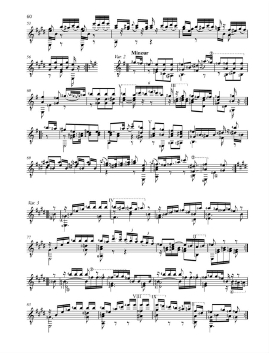 Variations on a theme by Mozart, op. 9 Classical Guitar scores gallery preview page 3