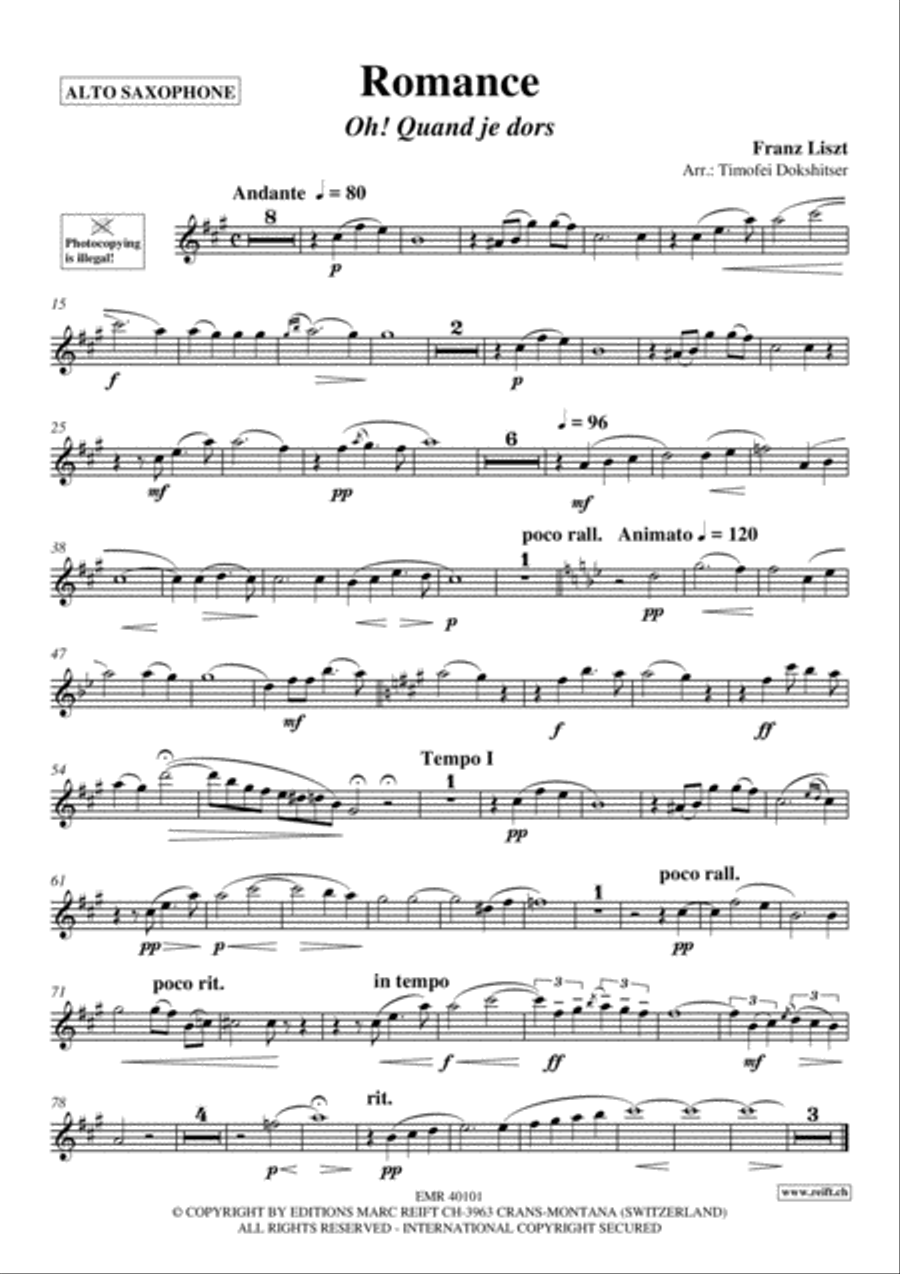 Romance Alto Saxophone scores gallery preview page 2
